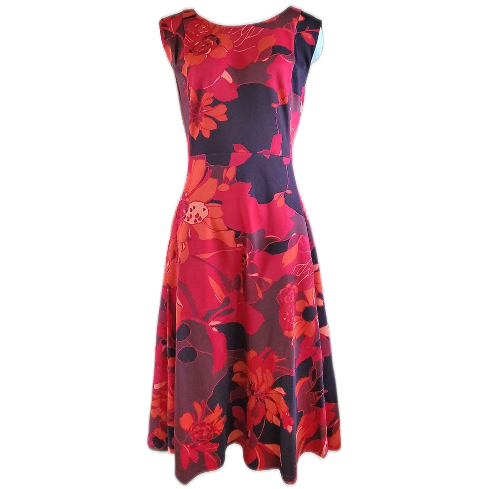 NWT Alessandra Belle Red Floral Sleeveless Dress 14 16  18 NEW